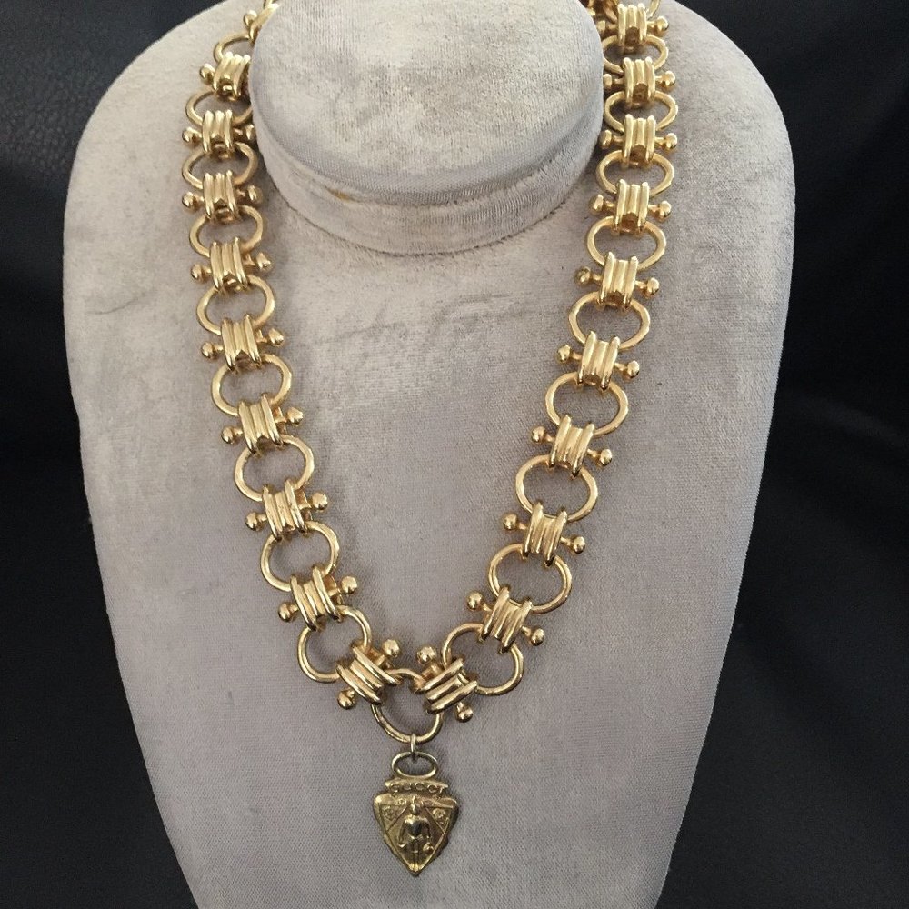 Vintage Gucci Meets Erwin Pearl Upcycled Gold Plated Necklace Gucci Pull Charm